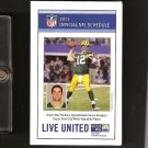 AARON RODGERS 2011 Official NFL Pocket Schedule - Green Bay Packers AARON RODGERS 2011 Official NFL Pocket Schedule - Green Bay Packers