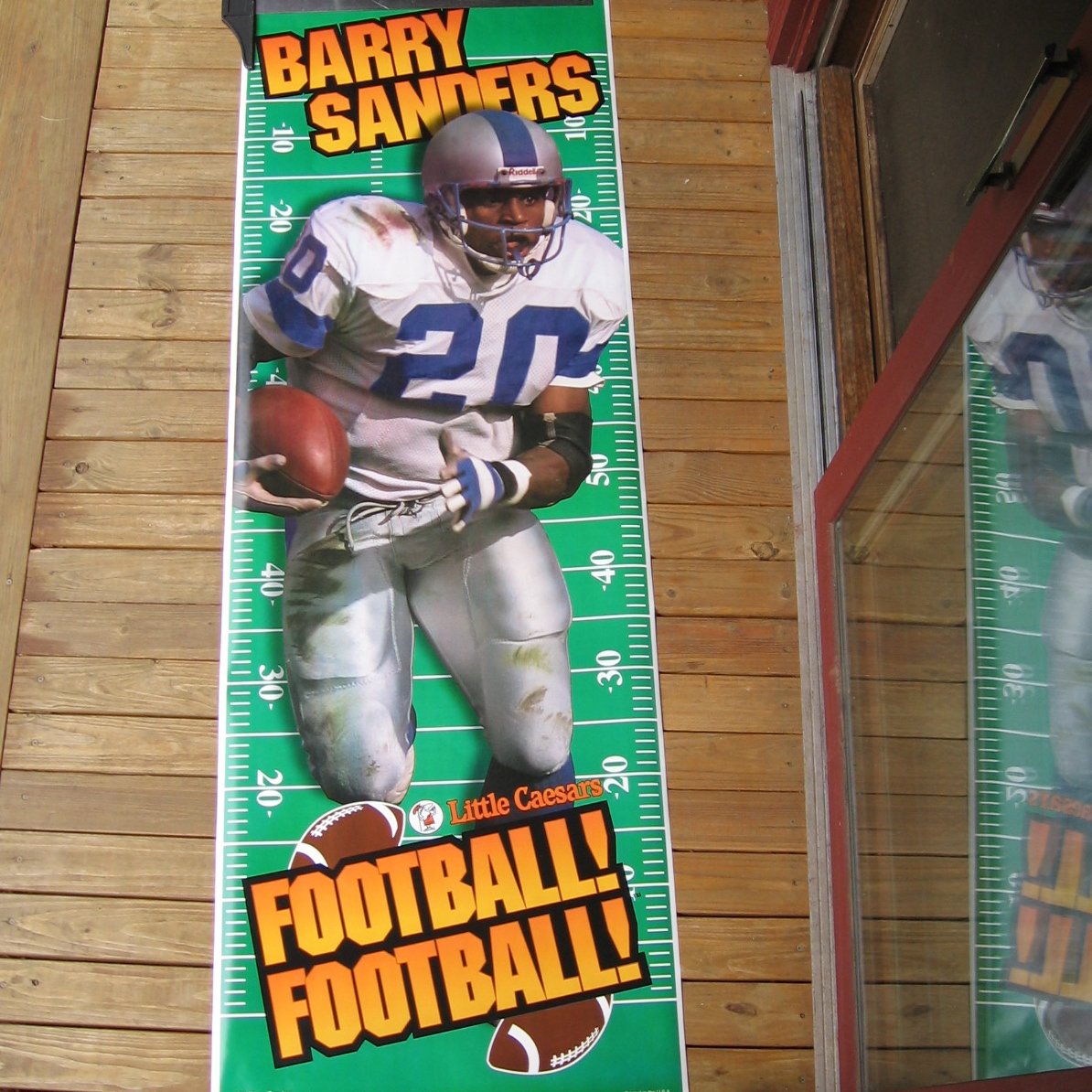 1996 LITTLE CAESARS POSTER NFL FOOTBALL BARRY SANDERS 6 FOOT DETROIT LIONS  OSU