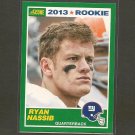 RYAN NASSIB 2013 Score Rookie Card - NY Giants & Syracuse Orange