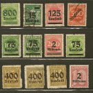 Germany Overprint Postage Stamp Lot - 1923 - Scott 243,251,252,255,264,269,274,275,276,O2,O28,O38 Germany Overprint Postage Stamp Lot - 1923 - Scott 243,251,252,255,264,269,274,275,276,O2,O28,O38