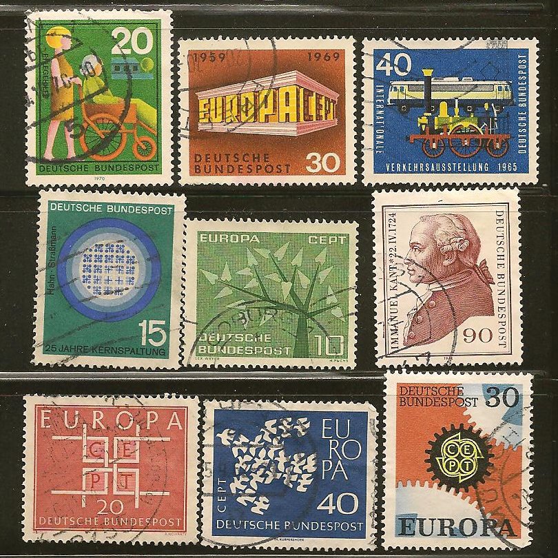 West Germany Europa Postage Stamp Lot x9