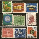 West Germany Europa Postage Stamp Lot x9 West Germany Europa Postage Stamp Lot x9