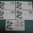 1980 US Postal Architecture FDC Cachet Set of 5 - First Day Issue - Scott # 1738,1739,1740,1741 1980 US Postal Architecture FDC Cachet Set of 5 - First Day Issue - Scott # 1738,1739,1740,1741