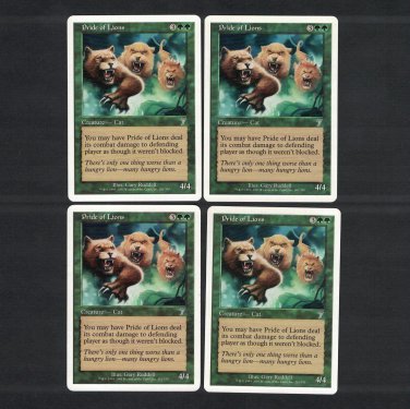 Pride of Lions *PLAYSET* Magic MtG x4 Seventh 7th Edition SP 
