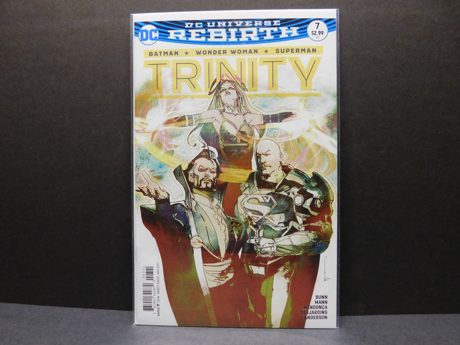 TRINITY Rebirth DC Comic Book #7 Sienkiewicz Variant Cover B - Batman, Superman, Wonder Woman 2016