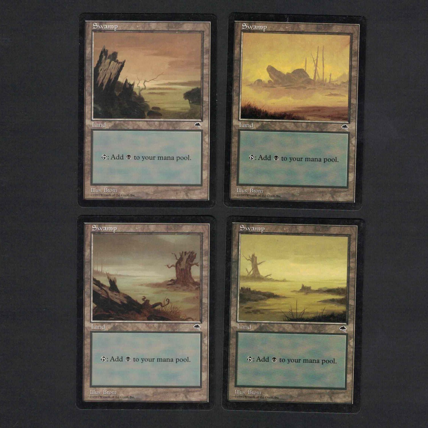 SWAMP Basic Land x4 - Black MtG - Magic the Gathering - Playset Tempest