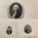 KENNEDY, WASHINGTON, LINCOLN President Portrait Bureau Of Engraving & Printing