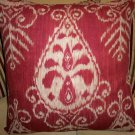 RED IKAT ACCENT PILLOW NEW