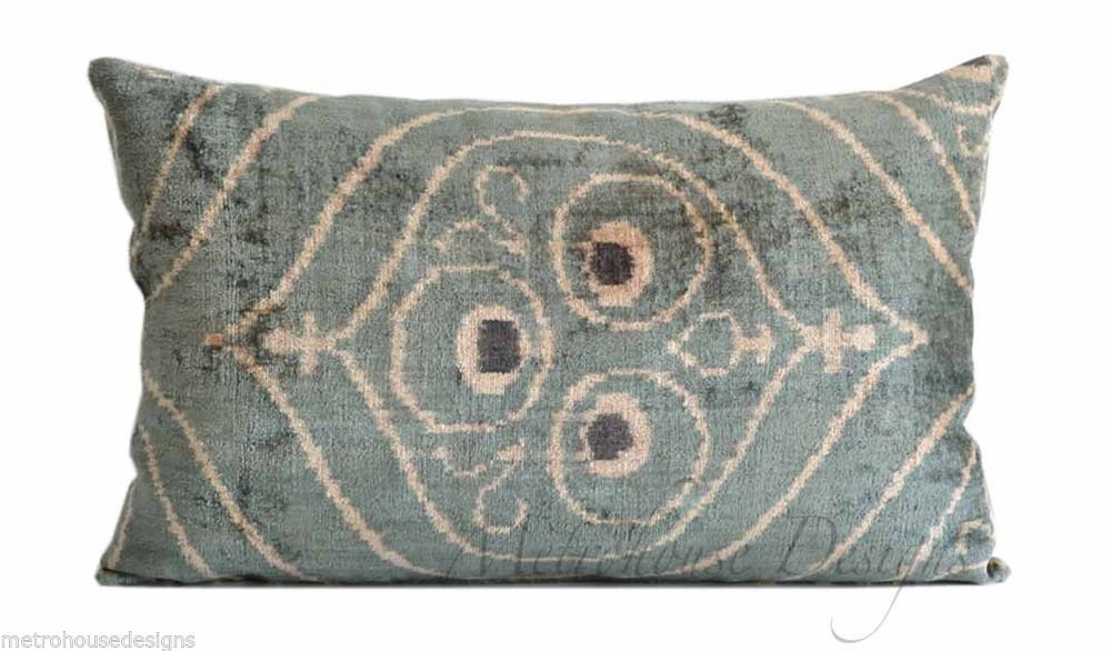 HAND LOOMED "RIDGEWOOD" SILK VELVET PILLOW