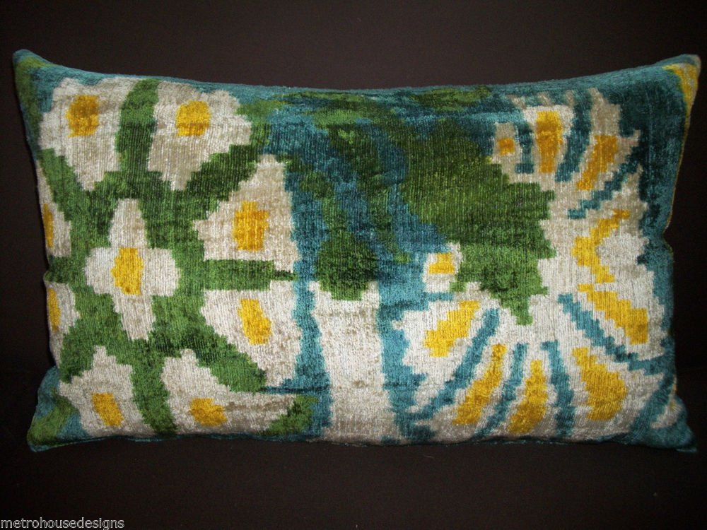 NAUTILUS SILK VELVET IKAT PILLOW