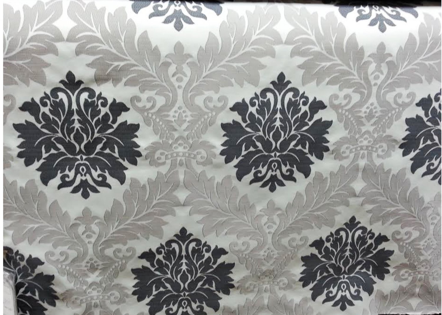 UPSCALE PARISIAN SILVER DAMASK TEXTILE ~NEW!