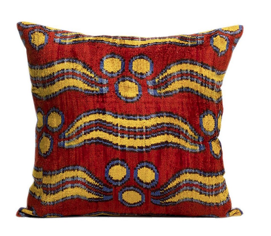 Bhangra Ikat Silk Pile Accent Pillows - A Pair