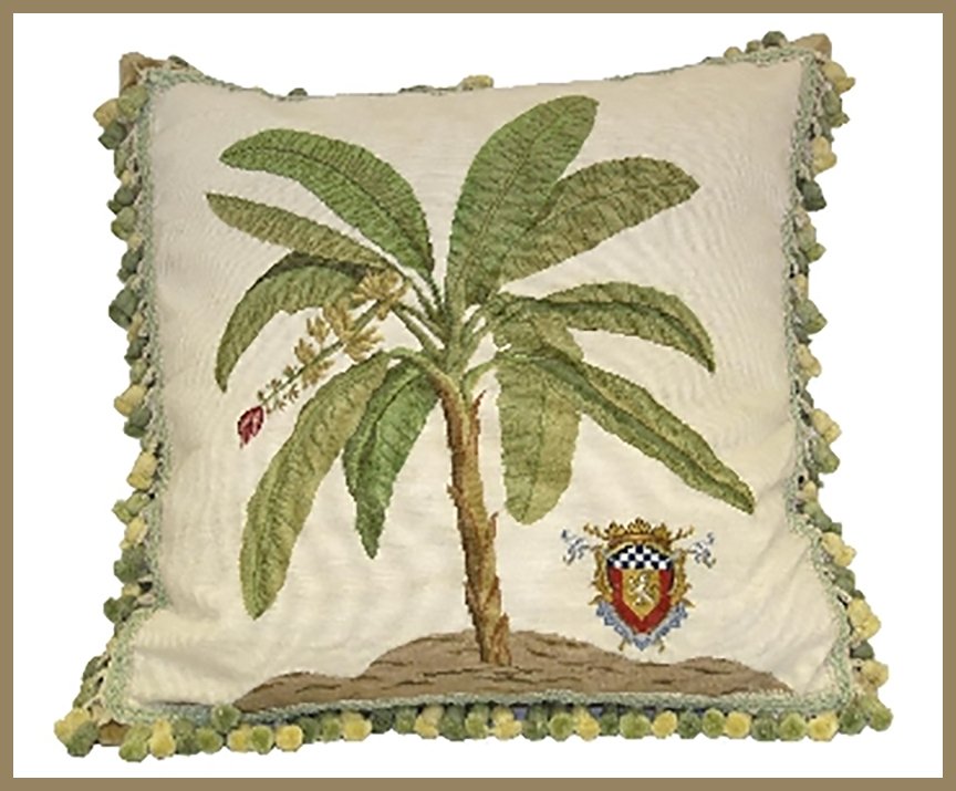 High End Banana Needlepoint Pillow