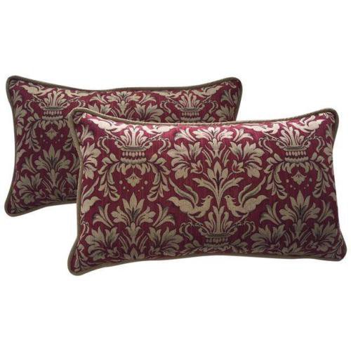 Pair Of Fortuny Style Designer Lumbar Pillows