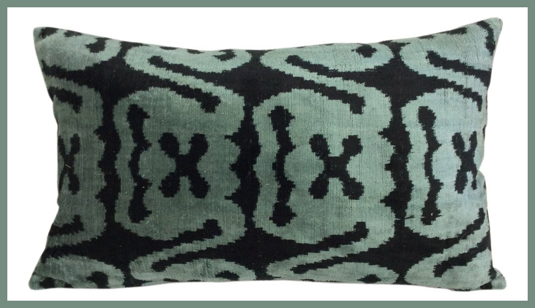 Vintage Silk Velvet Accent Pillow