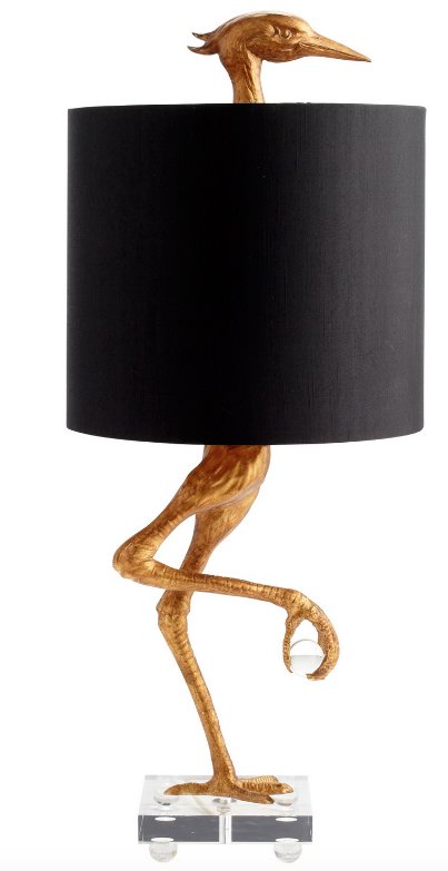 Ancient Gold Color Ibis Table Lamp