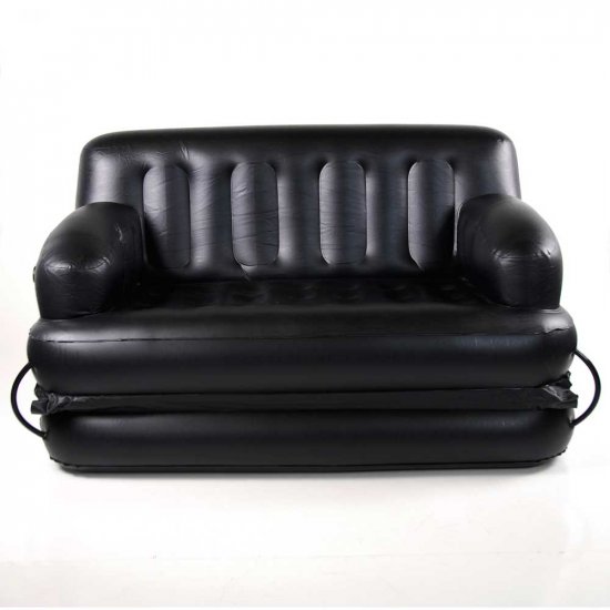 AiroSpace 5in1 EZ Queen Size Inflatable Sofa Cum Bed (Black) 5in