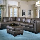 #9958BR Tufton Leather Sectional (Chocolate)