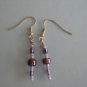 Skinny Purple Beaded Earrings