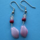 Pink Leaf-Imprint Earrings