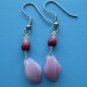 Pink Leaf-Imprint Earrings