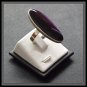 Adjustable Silver Ring with polished Balck stone