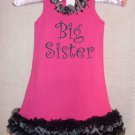 Hot Pink Big Sister Zebra Chiffon Ruffled Dress