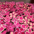 Pink Brown Flowers Ultra Cuddle Minky Tie Blanket
