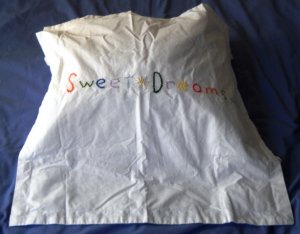 Flange Pillow Cover/sham - Hand Embroidered Sweet Dreams
