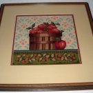 Completed Framed (with glass) Needlepoint Picture - Basket of Apples