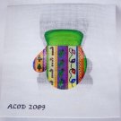 Hand Painted Canvas Needlepoint  kit from A Collection of Designs - Vertical Stripes Mitten