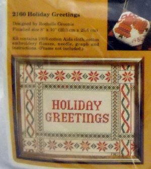 Counted Cross Stitch kit from The Creative Circle (1979 Printed in USA ) - 2160 Holiday Greetings