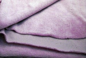 2 yds lavender Stretch velour fabric with crosswise stretch