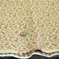 2 yds print fabric lt tan background with small rose red flowers with green stems and leaves