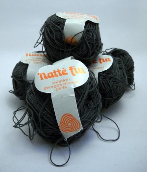 Natte Fin creation Georges Picaud paris yarn 1-3/4 oz (50 g) skein - Lot of 4  color smoke 38 1