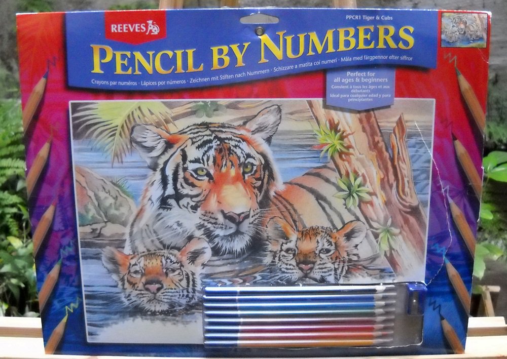Pencil by Numbers Kit from Reeves Tiger & Cubs PPCR1