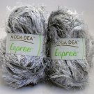 Moda Dea Espree Eyelash Yarn 50g (1.76 oz) skein -  4  skeins salt & pepper clr 2445