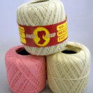 South Maid Economy 400 yd (365m) Mercerised Crochet Cotton Thread - Lot of 3