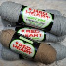 Red Heart Sport Yarn from Coats & Clark 2 oz (56.7 g) 2 ply skein - 4 sks silver and 1 sk camel