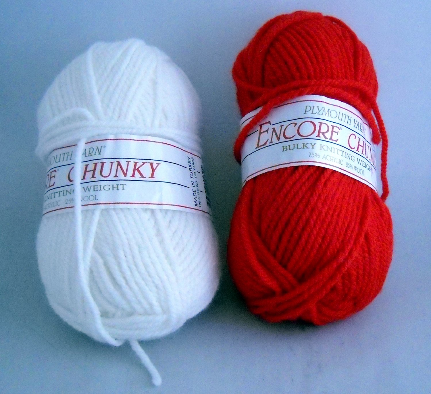 Plymouth Yarn Encore Chunky 3.5 oz (100 g) 143 yd skein 1 skein red