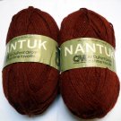 Columbia Minerva Nantuk 4 ply Yarn 4 oz skein - lot of 2 skeins dk rust  color 5995