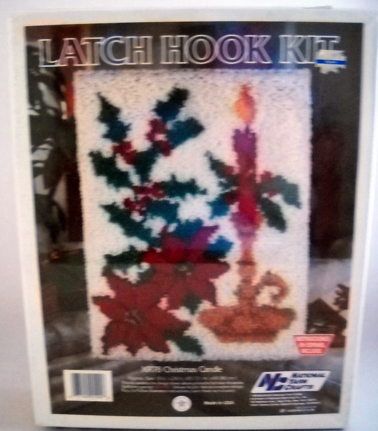 Vintage National Yarn Crafts Latch Hook Kit size 18inx24in - Christmas Candle XR78