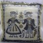4 Vintage Tiroler Webkunst Austrian woven cotton and linen placemats of same young couple design
