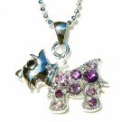 Purple Scottish Terrier Swarovski Crystal Necklace
