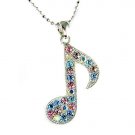Swarovski Crystal Pastel Music Note Musical Pendant Necklace