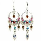 Fall Multi Color Sparkling Swarovski Crystal Chandelier Earrings