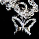 Cut-out Butterfly Swarovski Crystal Pendant Toggle Bracelet