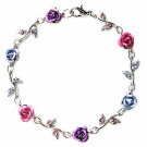 Pastel Rose Flower Swarovski Crystal Bracelet