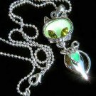 Green Cat Swarovski Crystal Necklace