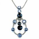 Blue Teardrop Swarovski Crystal Pendant Necklace